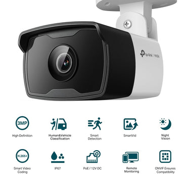 TP-Link VIGI C330I 2.8MM / 4MM 3MP Outdoor IR Bullet Network CCTV Camera