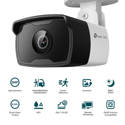 TP-Link VIGI C330I 2.8MM / 4MM 3MP Outdoor IR Bullet Network CCTV Camera