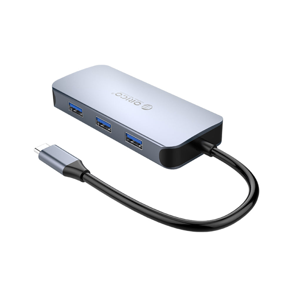 ORICO 6 in 1 USB 3.0 Type-C Multifunctional Docking Station with 5Gbps Transfer Rate, PD 100W Power, HDMI 4K 30Hz Video Output, RJ45 Gigabit 1000Mbps and OTG Support for Smartphone PC Desktop Laptop | MC-U602P