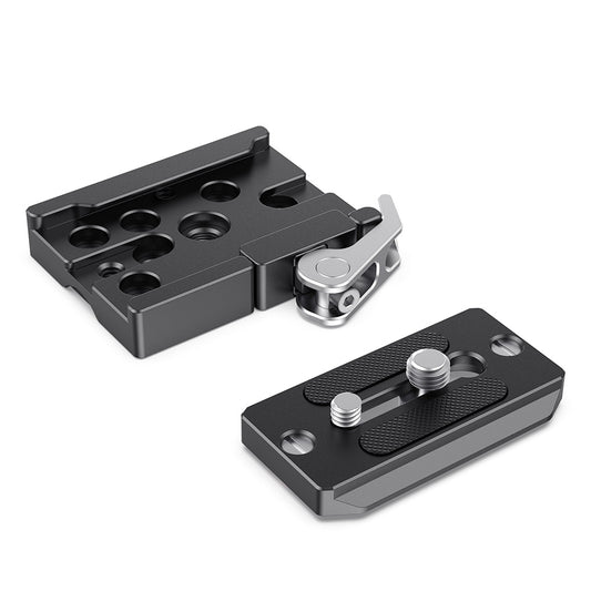 SmallRig Arca-Type Base and Plate Set with QR Quick Release Locking Lever, 1/4"-20 & 3/8"-16 Mounting Threads and Aluminum Construction for Arca-Type Camera Plates 2144B