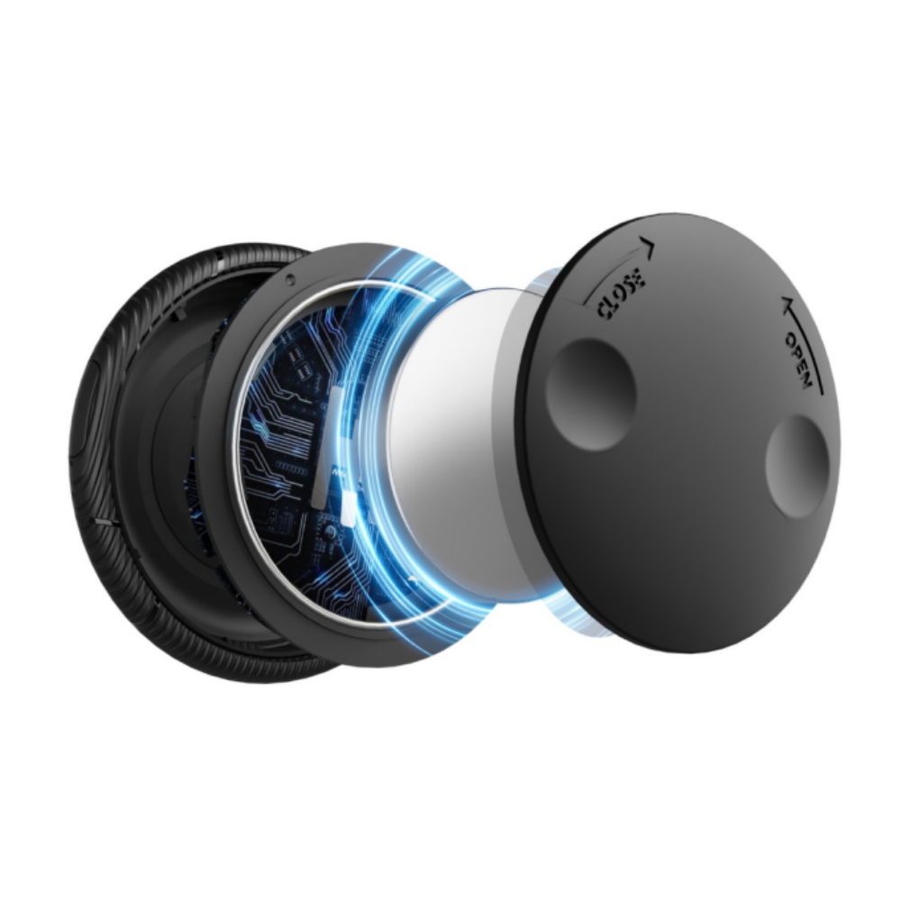 MiLi LiTag Duo Black Item Finder - iOS Apple Find My & Android Google Find Hub Compatible