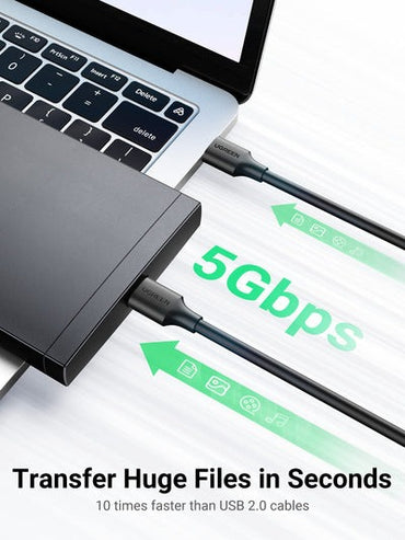 [CLEARANCE] UGREEN USB 3.0 Male to Male Gold Plated 1-Meter Data Cable with 5Gbps Transfer Speed for PC, Laptops, Monitors | 10370