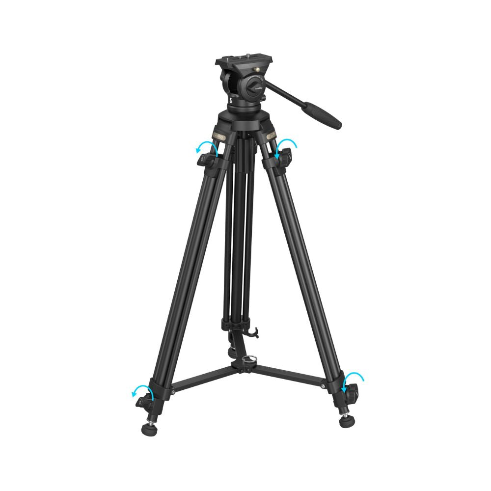 SmallRig AD-50Lite 4684 Lightweight Aluminum Alloy Video Tripod System with 6kg Load Capacity, up to 158cm Height Range, Pan & Tilt Locking Knob and Quick-Release Plate for Videoing, Live Streaming, Vlogging and Outdoor Shooting