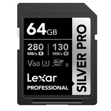 Lexar Professiol 256GB 128GB 64GB Silver Pro SDXC UHS-II Memory Card V60 Class 10 U3 with Max 280MB/s Read Speed for Videography and Photography