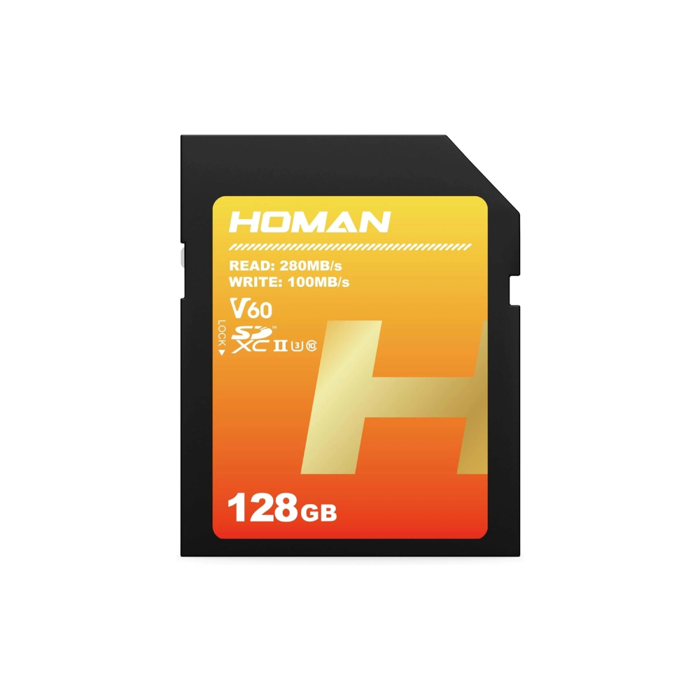 HOMAN 256GB 128GB SD Memory Card 4K UHD SDXC UHS-II U3 V60 Class 10 280MB/s Read | up to 180MB/s Write Speeds