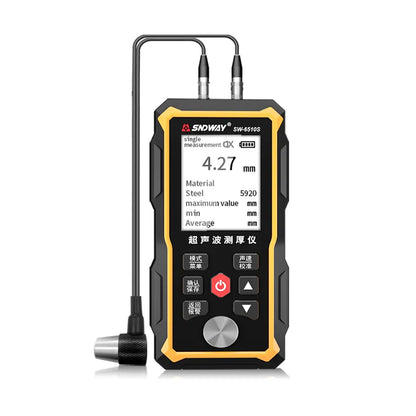 [CLEARANCE] Sndway SW-6510S Ultrasonic Steel Glass Wall Thickness Meter Gauge Tester with Self-Calibration, Continuous Measurement, AVG and Alarm Function