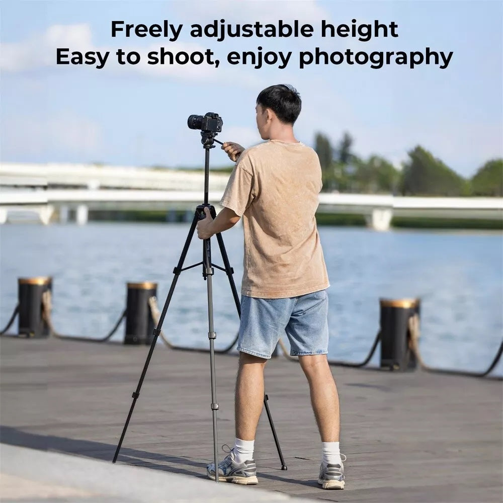 SmallRig CT-01 CT-03 Versatile Lightweight Tripod with up to 3kg Load Capacity, 148cm Height Range, Lever Locked 4-Section Leg, Touch-and-Go Quick-Release Mount Plate for Live Streaming, Vlogging and Outdoor Shooting | 4687 4717