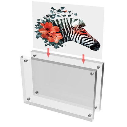 [CLEARANCE] Pikxi A4 Clear Acrylic Magnetic Photo Frame 8.3x11.7 Inch, Double-Sided Picture Frame