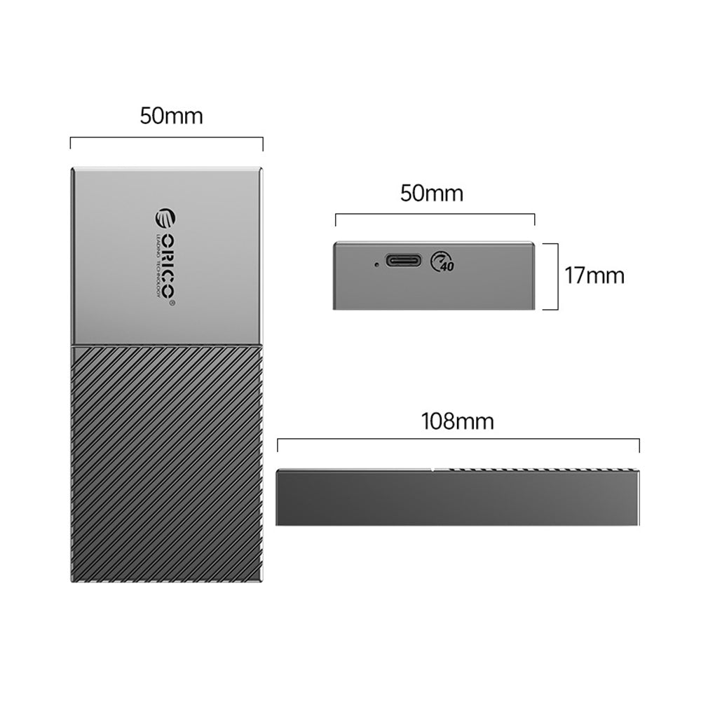 [CLEARANCE] ORICO M.2 NVME SSD Solid State Drive Enclosure with USB 4.0 Type-C Interface, 40Gbps Transfer Rate, 4TB Max Capacity and UASP TRIM and SMART Functions for Smartphone PC Desktop Laptop | M208C3-U4