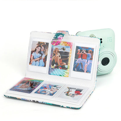 [CLEARANCE] Pikxi 96 Pockets Beautiful Colorful Artistic Painted Style Photo Album with Slip On Cover Latch for Fujifilm Instax Mini Instant Camera - Pink Tie-Dye