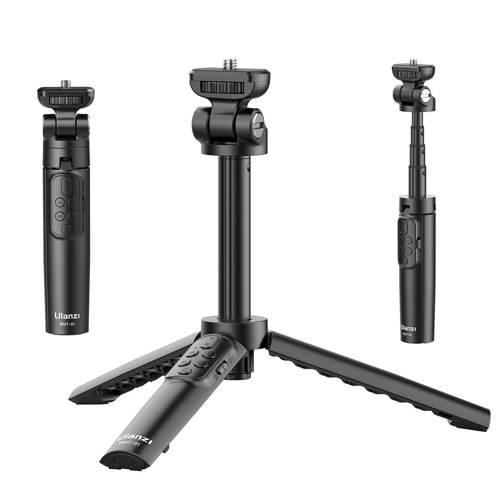 Ulanzi RMT-01 Aluminum Wireless Bluetooth Extendable Tripod Type C with 1.5kg Load Capacity, 180 Degree Adjustable Ballhead with Damper, Zoom and Record Buttons for Smartphones, Android, Camera | 2888