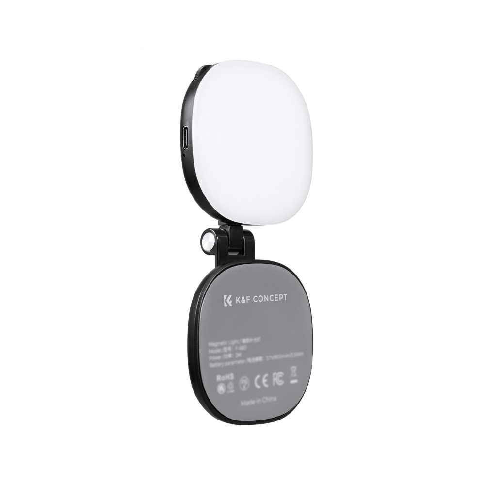 K&F Concept Magnetic Phone Fill Light with Built-in Mirror | Black / White