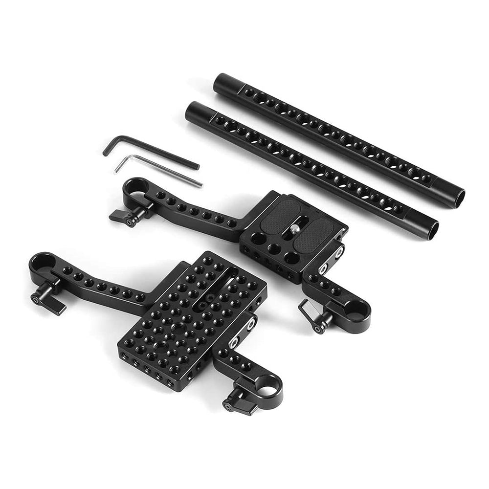 SmallRig Lightweight VersaFrame Camera Cage with Aluminum Rod Easy Handheld Grip with 1/4"-20 & 3/8"-16 Accessory Threads and Dual Short and Long Side Arms for Camcorder, DSLR Camera Support System 1750