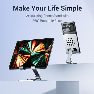 Vention Articulating Aluminum Alloy Tablet and Phone Holder Desk Stand with 360 Degree Rotatable for iPad, iPhone, Galaxy Tab, Android Smartphones etc. | KSDH0