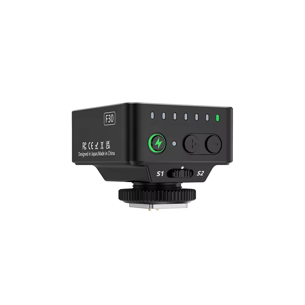 MEDALIGHT F30 Mini Camera Flash Portable Hot Shoe Flash w/ Optical Slave Trigger for Sony, Canon, Nikon, Fuji, Leica, Hasselblad, Ricoh & Other DSLR Cameras, 6200K±400 Color Temp, Rechargeable 600mAh Battery, USB-C Charging for Photography