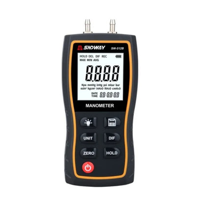 SNDWAY Digital Manometer Air Pressure Gauge with +39.99 kPA Measurement Range, LCD Display, Multi-Unit Switching and 3.18mm Pressure Connection | SW-512B
