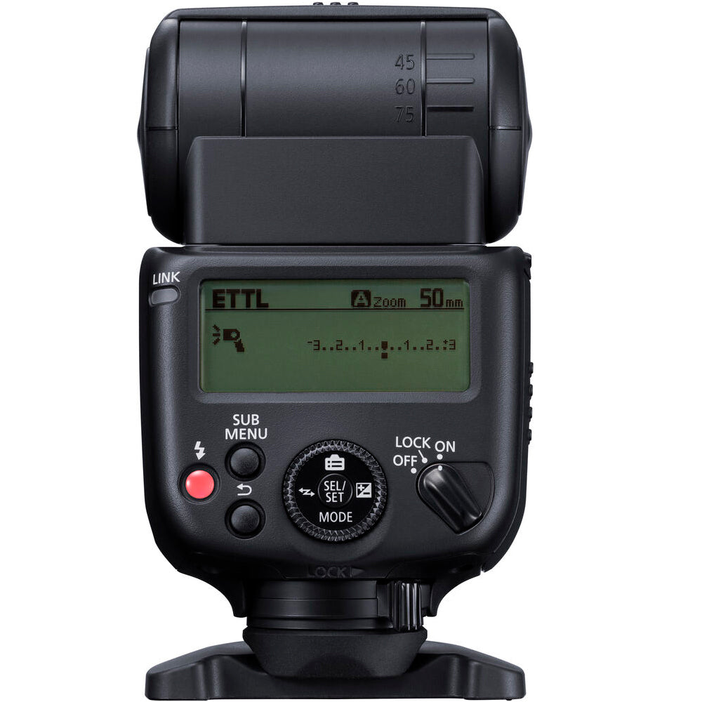 Canon Speedlite External Flash for EOS and PowerShot Digital Camera with Wireless Radio Trigger and Smartphone App Control, Guide Number 131' / 197' at ISO 100, Multifunction Shoe, LCD Screen Display Panel for Photography | EL-10 EL-5