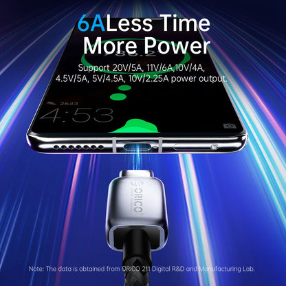 [CLEARANCE] ORICO GQA66 (1.5m) USB-A to USB Type C Fast Charging Data Cable 11V/6A 66W, 480Mbps Transmission Rate, Nylon-Braided Aluminum Alloy for Smartphones, Android, Tablet