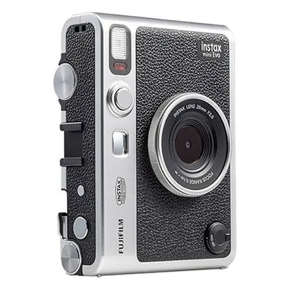 FUJIFILM Instax Mini Evo Hybrid Instant Film Camera with Built-In Mini Instant Film Direct Printer, Save Printed Images, 10 Lens Effects & 10 Film Effects, Bluetooth 4.2 - Black, Brown