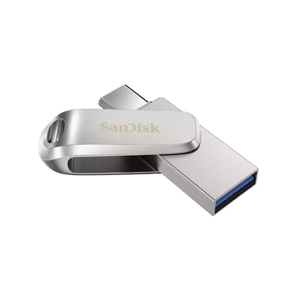 SanDisk Ultra Dual Drive Luxe 512GB 1TB USB A 3.2 Gen 1 to Type-C OTG Flash Drive with 400MB/s Read Speed and SanDisk Memory App Support | Silver