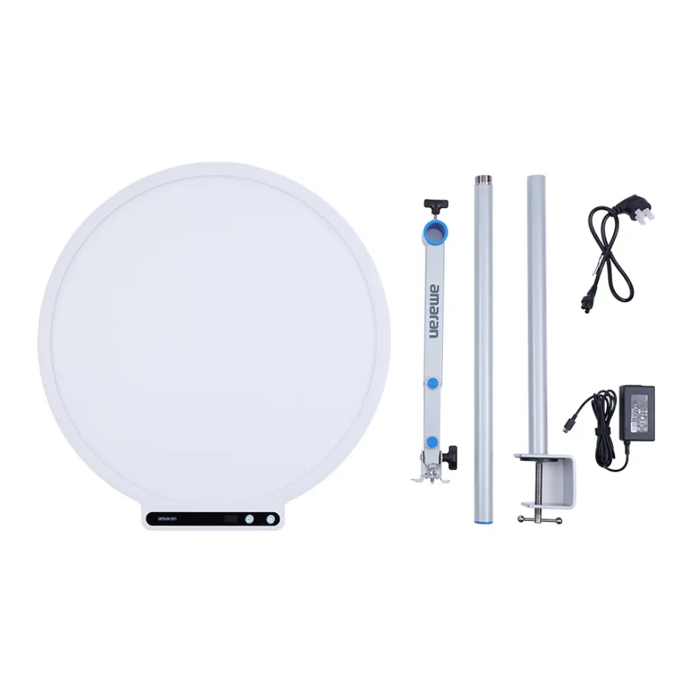Aputure Amaran Verge Max Kit Flicker-Free 60W LED Panel Light 22" Circular Edge, 2700K-6500K Bi-Color CCT, USB C PD, High CRI 96 TLCI 98, Sidus Link / Bluetooth App Control and Portable Design for Photography, Video and Content Creation