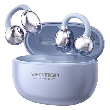 Vention ECHO Clip A1 Open Ear Bluetooth 5.4 Headphones with 12mm Dynamic Driver, Noise Cancellation, Waterproof, 10M Range, 25-Hours Battery Life, Touch Controls and USB-C Charging Cable - Black, Purple, White