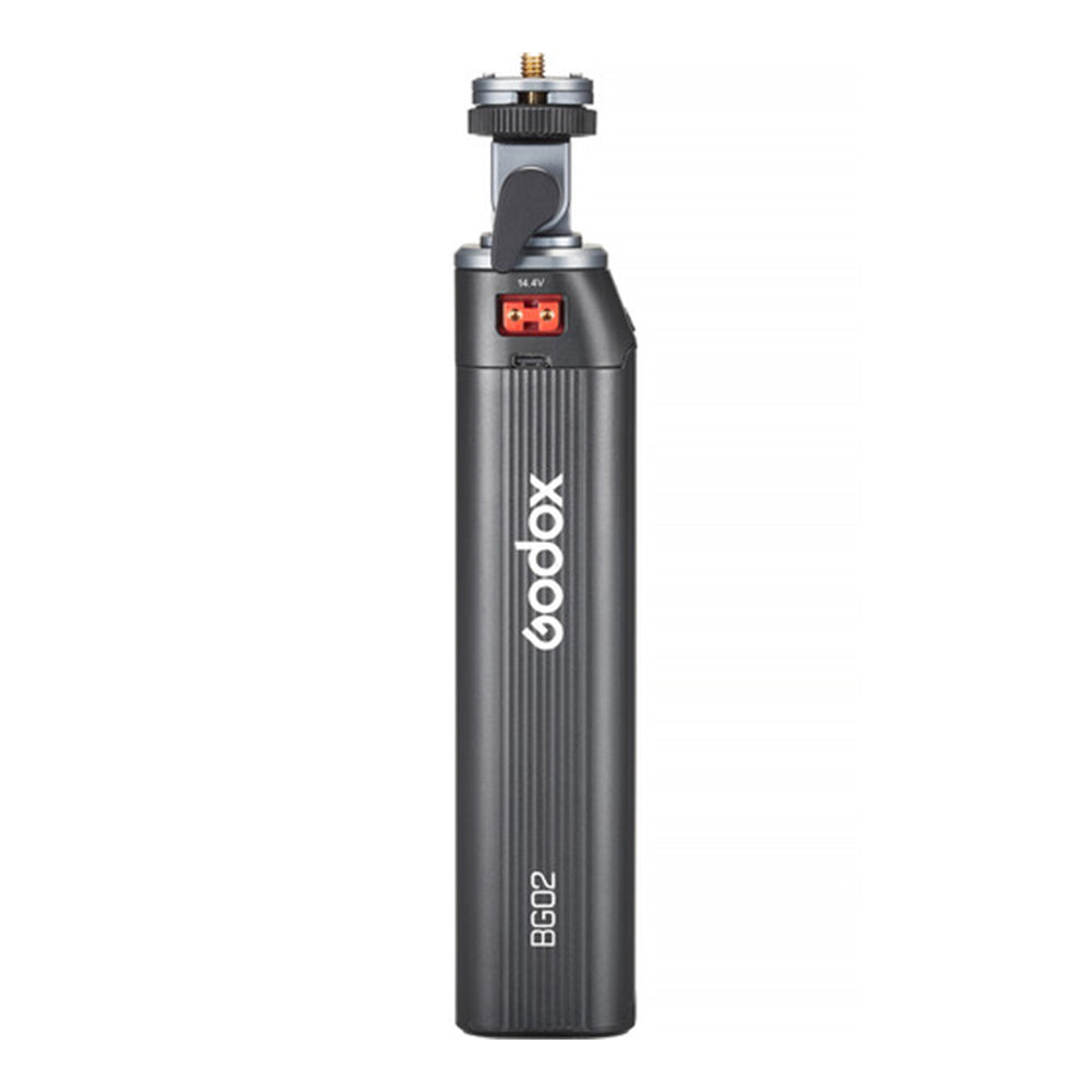 Godox BG02 Handheld Ergonomic Battery Grip 95Wh 6600mAh with D Tap & USB C Cable, 160 Degree Tilting Head, 1/4"-20 Threaded Screw and LED Indicators for Content Creators, Camera Flashes and Lights