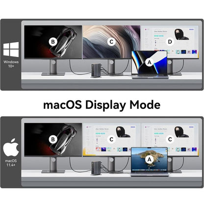 Vention TPFH0 Thunderbolt 4 14-in-1 Multifunctiol Docking Station with 40Gbps Fast Transfer Rate, 8K 30Hz UHD, Intel Certified, PD 60W, 10Gbps USB 3.2 Type-C Gen 2, USB-A 3.2 Gen 2, 5Gbps USB-A 3.0, 3.5mm AUX, 1000Mbps, SD & TF Card Slot