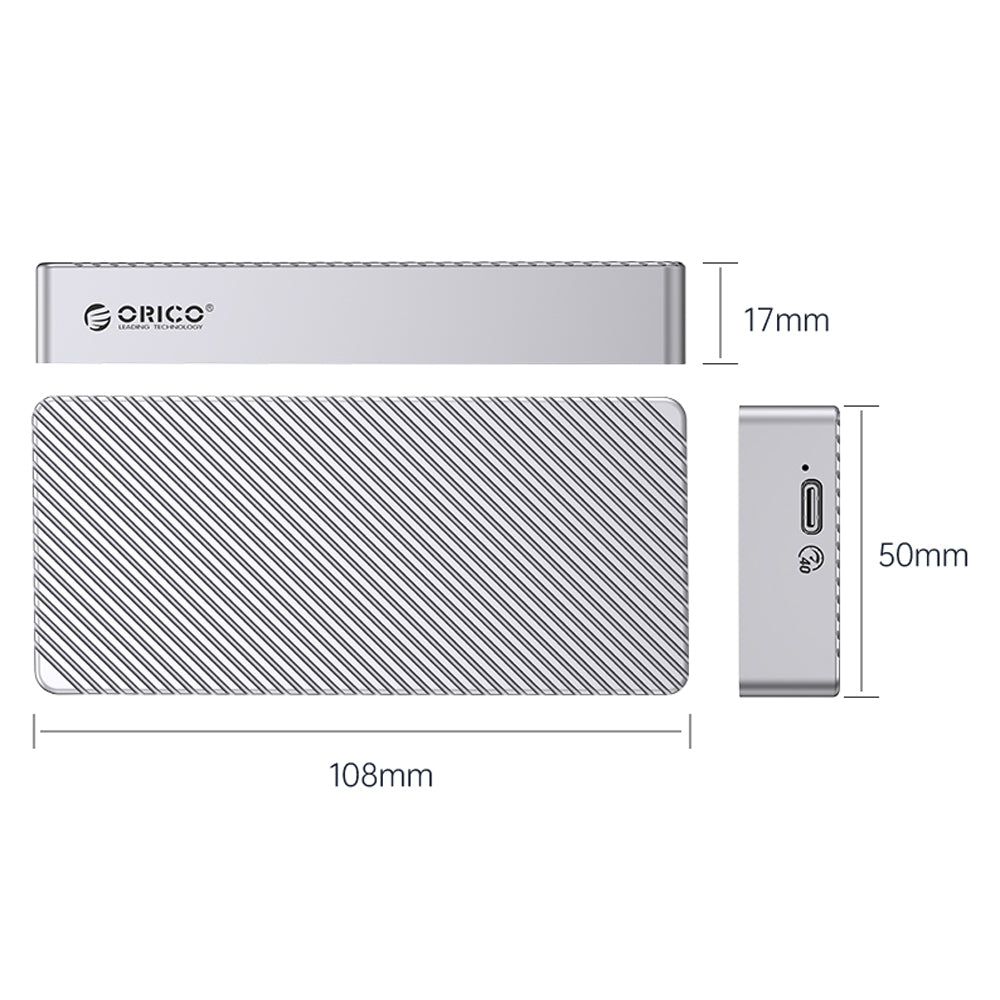 [CLEARANCE] ORICO M.2 NVME SSD Solid State Drive Enclosure with USB 3.2 Gen2 Type-C Interface, 40Gbps Transfer Rate, 4TB Max Capacity with PCIe 3.0 and UASP TRIM Function for Smartphone PC Desktop Laptop | Rose Gold | M214C3-U4