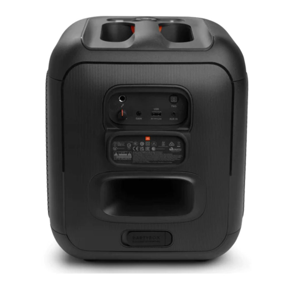 JBL Partybox Encore Essential 100W Portable Bluetooth Speaker with IPX4 Water Resistant Design, 6 Hour Battery, and USB, 3.5mm AUX, and 6.35mm Microphone Input