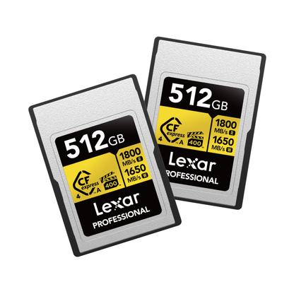 Lexar Professional GOLD CFexpress 4.0 Type A Memory Card, 1800MB/s Read, 1650MB/s Write, VPG400 | 512GB