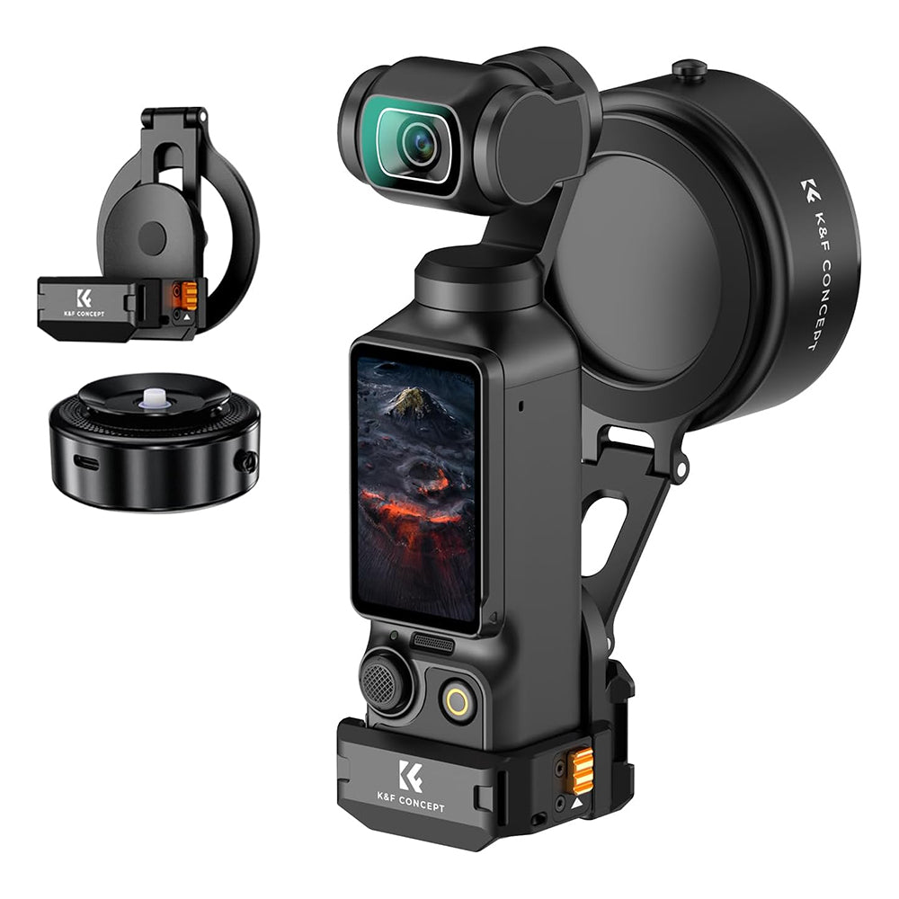 K&F Concept DJI Osmo Pocket 3 Electric Vacuum Magnetic Suction Cup Mount Kit with MagSafe Attachment, 1/4" Screw Hole, Cold Shoe Interface, One-Touch Release Button, USB-C Charging Port for Photography, Content Creation, Vlogging & Travel