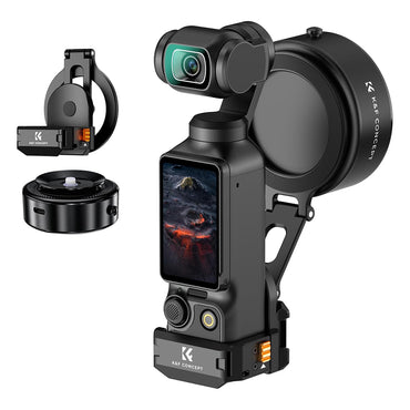 K&F Concept DJI Osmo Pocket 3 Electric Vacuum Magnetic Suction Cup Mount Kit with MagSafe Attachment, 1/4" Screw Hole, Cold Shoe Interface, One-Touch Release Button, USB-C Charging Port for Photography, Content Creation, Vlogging & Travel