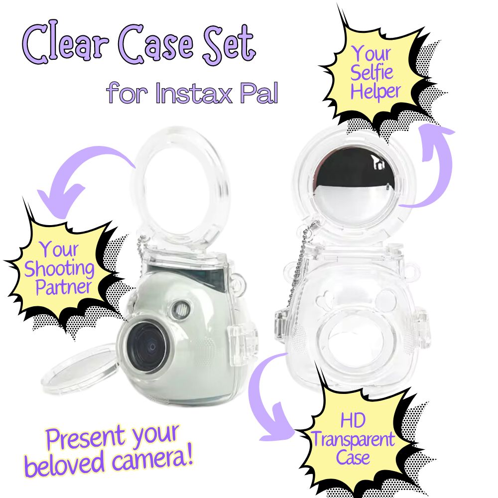 Pikxi Protective Clear Case for FUJIFILM Instax Pal Tiny Camera with Selfie Mirror