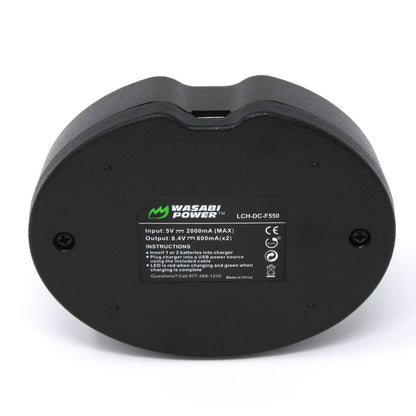 [CLEARANCE] Wasabi Power NP-F550 Dual Battery USB Charger with LCD Display for Select Sony L and M Series NP-F330, NP-F530, NP-F570 and HDR-AX2000, HDR-FX1 Digital Video Camera | LCH-DC-FM50