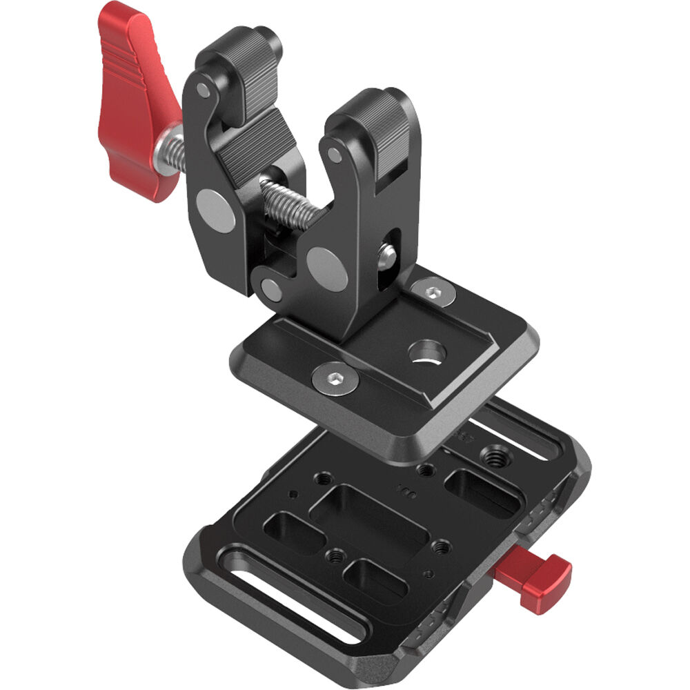 SmallRig Mini Lightweight V-Lock Battery Plate with Claw-Shaped Clamp with Thumbscrew, 1/4"-20 & M4 Mounting Threads and Durable Aluminum Construction for V-Mount Camera Batteries 2989