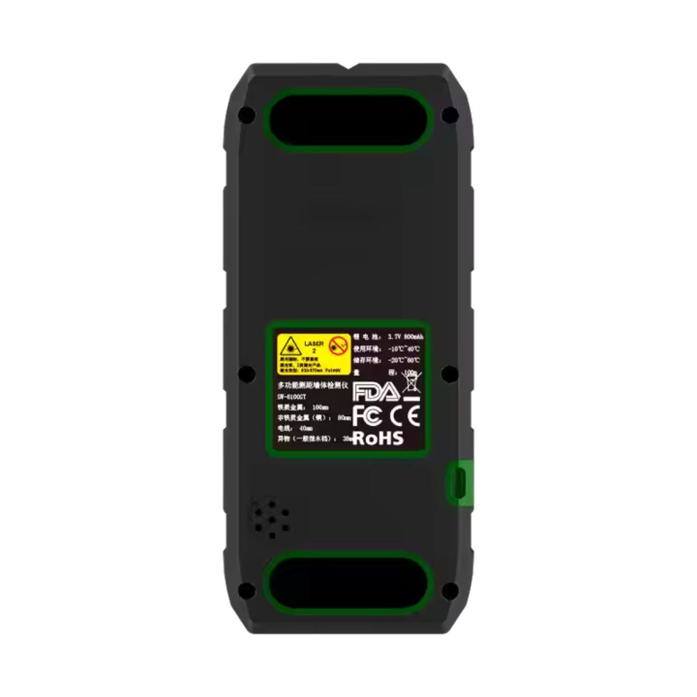 SNDWAY SW-6100GT 2 in 1 120m Digital Laser Distance Meter 800mAh Rangefinder with Wall Metal Wires Detector Sensor Stud Finder with 30 Unit Data Storage, 2.4" LCD Display, IP54 Water and Dust Resistant