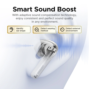 UGREEN LightBuds Semi In-Ear Wireless Earbuds Bluetooth 6.0 Spatial Audio 35H 4-Mic ENC | WS217