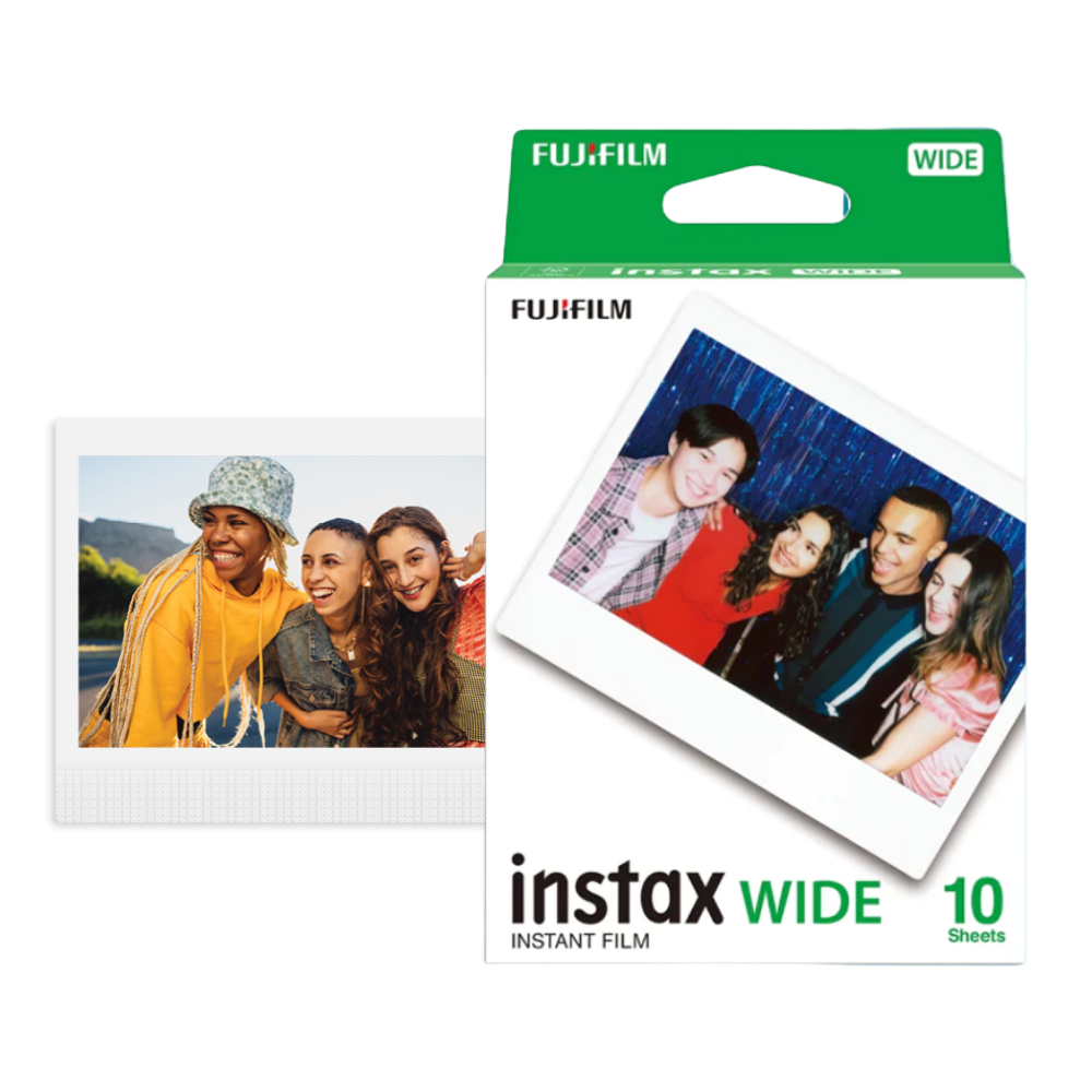Fujifilm Instax Wide Film 10s 20s (10 / 20 Sheets) Single Double Pack | Regular Glossy, Black Frame, Brushed Metallic