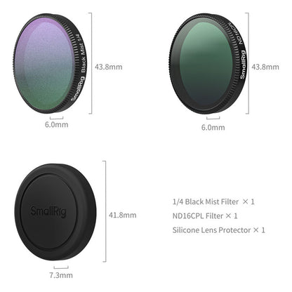 SmallRig DJI Osmo Action 6 Lens Filter Kit ND8 / ND16 / ND32 / CPL / Black Mist 1/4 / UV Ultraviolet