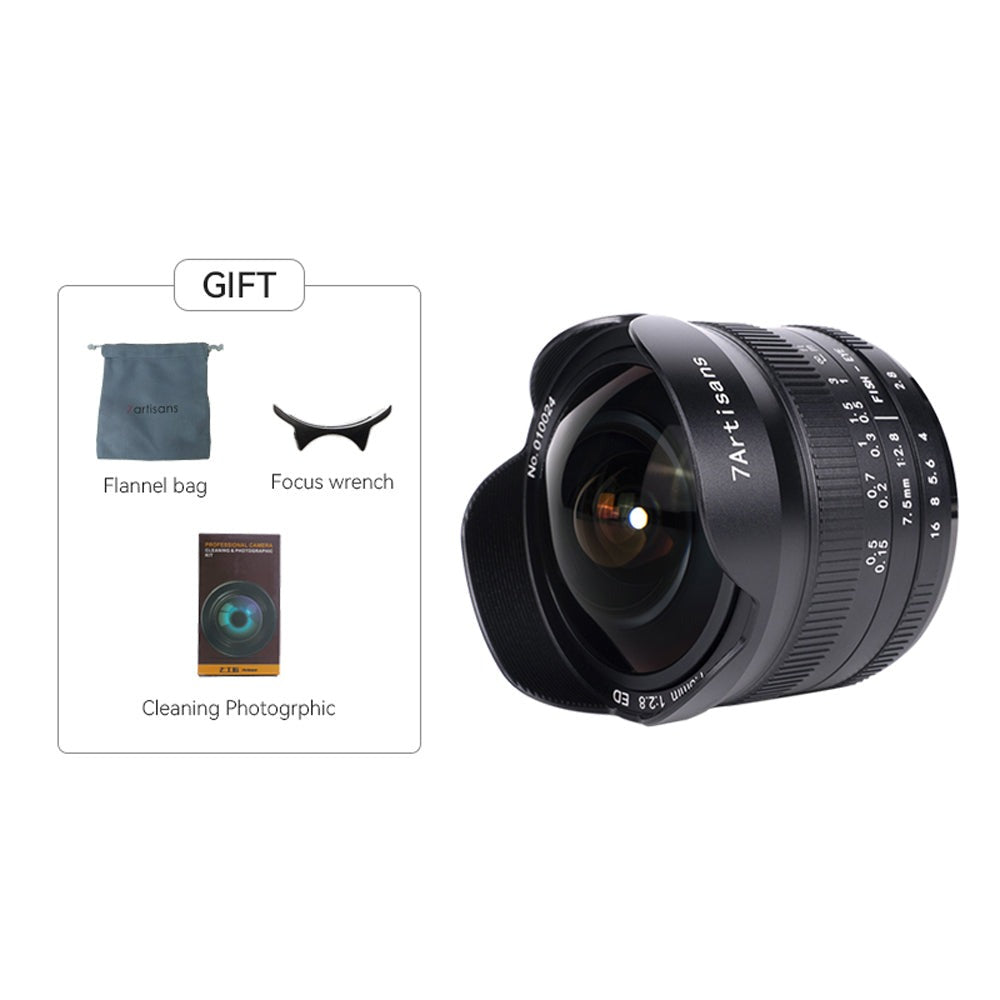 7Artisans 7.5mm F/2.8 Mark II APS-C Format Canon RF Mount Ultra Wide Fisheye Prime Lens MF Manual Focus for Mirrorless Cameras