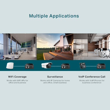 TP-Link TL-POE150S PoE Injector Adapter with 1000Mbps Gigabit PoE Port / Non-PoE Port, Max. 15.4W, Auto Negotiation / Auto MDI/MDIX, Delivers Power Up To 100 meters