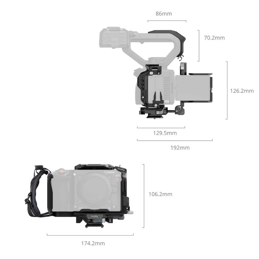 SmallRig Basic / Advanced Cage Kit w/ XLR Handle Extension for Canon EOS C50 Professional Camera Rig