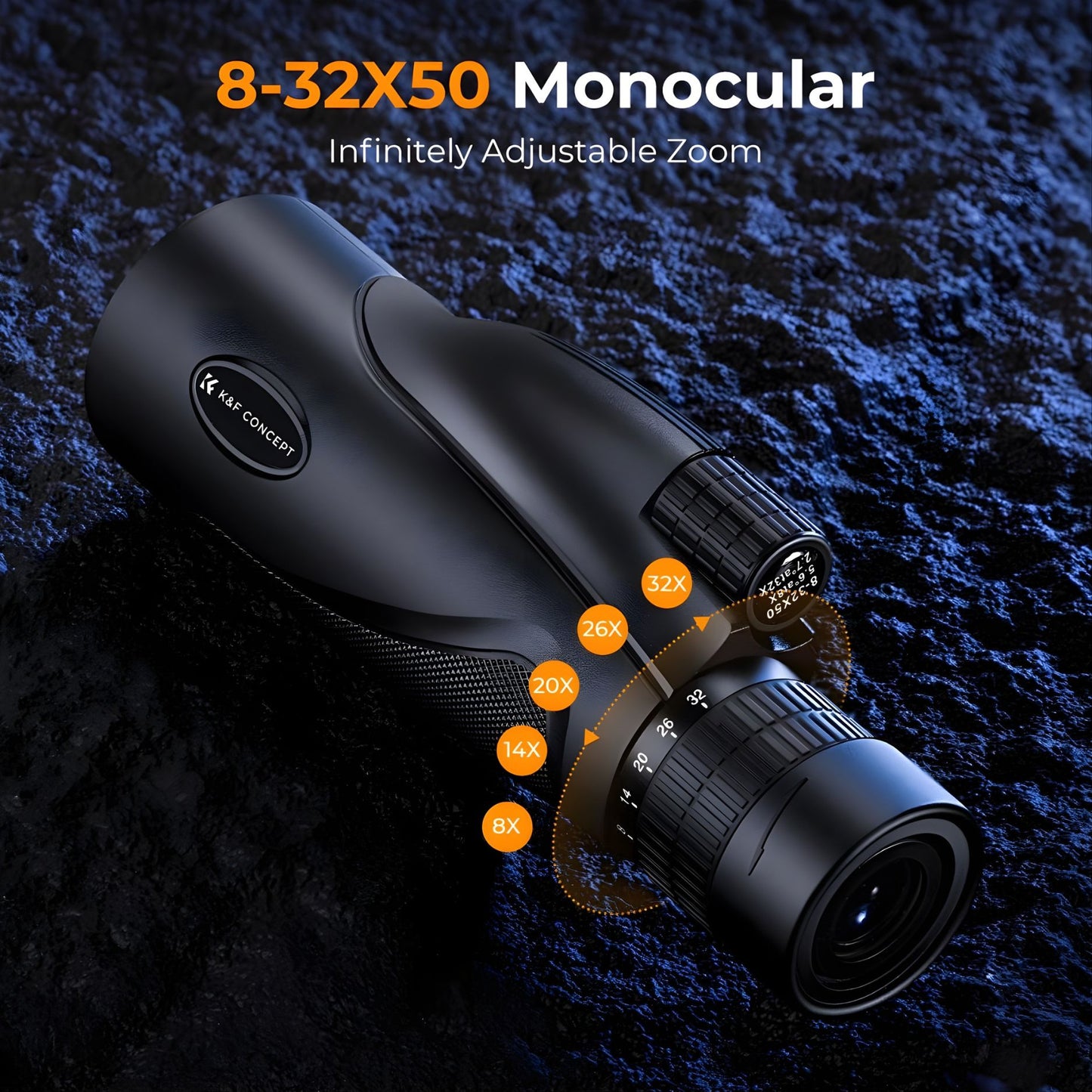 K&F Concept 8x32 50mm Zoom Monocular Smartphone Camera Telescope | KF33-083V1