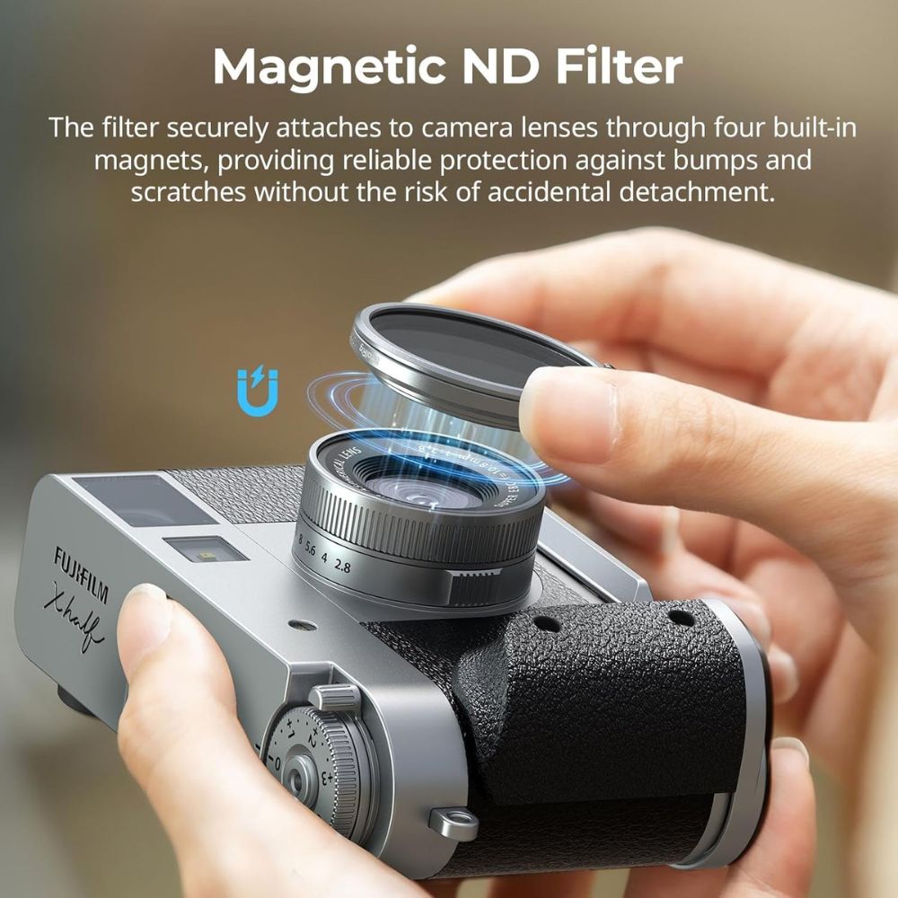 SmallRig VND Filter for FUJIFILM X half with 5 Stops Filters ( ND2, ND4, ND8, ND16, ND32 ), Cleaning Cloth, Compact Digital Camera Accessories | Silver, Black | 5225 | 5391