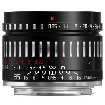 TTArtisan 35mm F/0.95 APS-C Format Sony E | Nikon Z | FUJIFILM X | Canon RF Mount Ultra Fast Prime Lens Large Aperture Full Metal Body, MF Manual Focus, 14" Focusing Distance, Clicked Aperture Ring for Smooth Bokeh, Low Light Photography