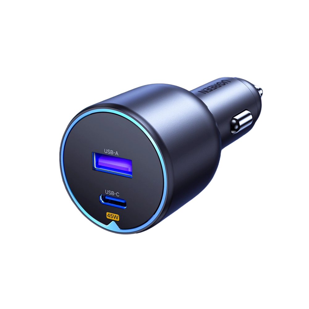 UGREEN 63W 2-Port Fast Car Charger with 1× USB-C 45W + 1× USB-A 18W Ports | EC701 (35023)
