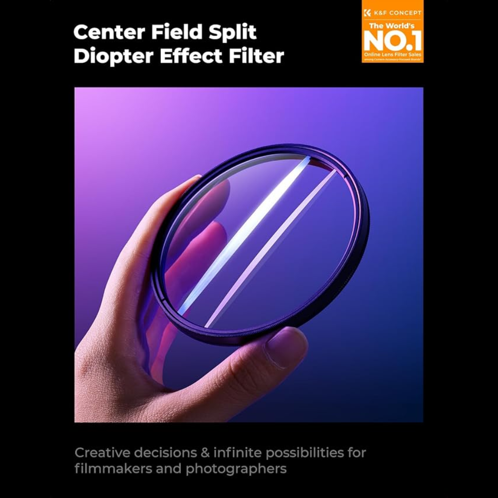 K&F Concept Nano-Basic Series Center Field Split Diopter Lens Filter | 52mm / 67mm / 77mm / 82mm