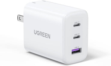 [CLEARANCE] UGREEN Nexode 65W 3-Port USB GaN Fast Charger Wall Power Adapter for iPhone, iPad, MacBook, Samsung Galaxy, Huawei, Oppo, Vivo, Android Phone, Tab, Tablet, Laptop, Camera, etc. | 90495