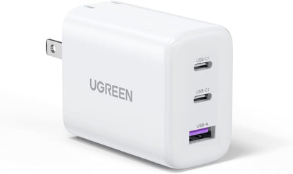 [CLEARANCE] UGREEN Nexode 65W 3-Port USB GaN Fast Charger Wall Power Adapter for iPhone, iPad, MacBook, Samsung Galaxy, Huawei, Oppo, Vivo, Android Phone, Tab, Tablet, Laptop, Camera, etc. | 90495